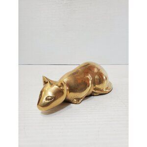 Brass Crouching Cat, Brass Cat, Feline, Mouser, Tabby, Pussycat, Kitten,